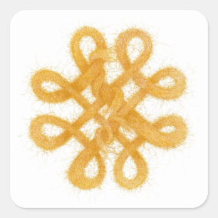 KNOT CELTIC de ORO Pegatinas cuadrados pequeños