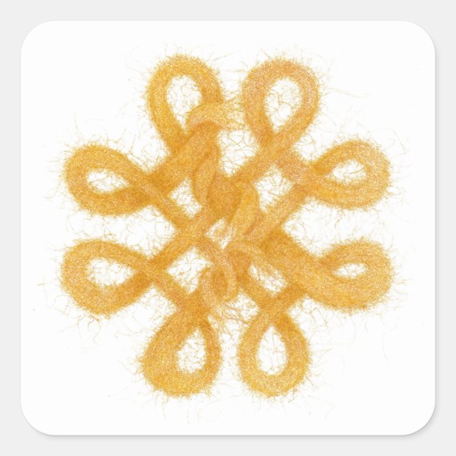 KNOT CELTIC de ORO Pegatinas cuadrados pequeños (Anverso)