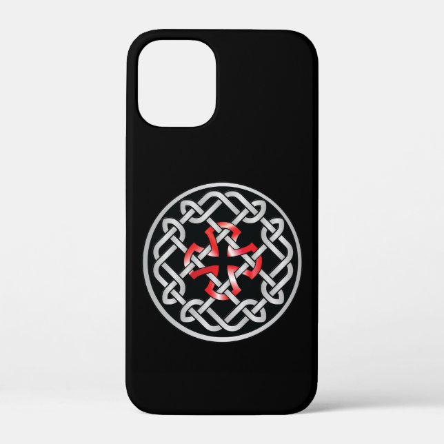 Knot Celtic Red Metallic iPhone 12 Mini Funda (Reverso )