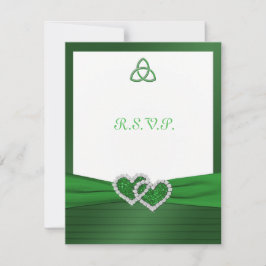 Knot de amor celta en tarjeta RSVP verde esmeralda