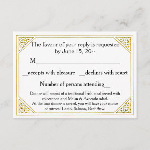Knot de amor celta Wedding RSVP, Responder, Notas