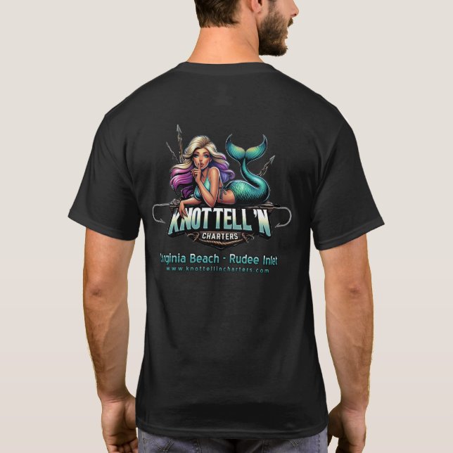 Knot Tell'n Charters Logo Camiseta negra (Reverso)