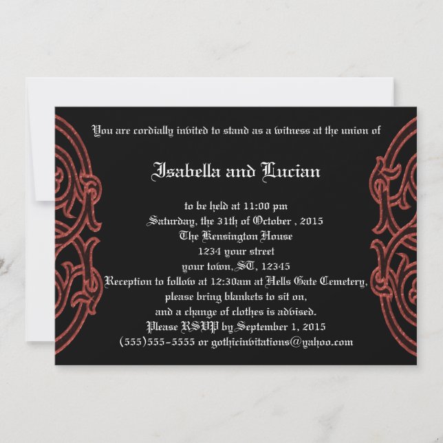 Knots irlandeses con invitaciones a la boda de Gót (Anverso)