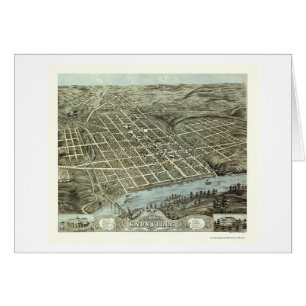 Knoxville, mapa panorámico del TN - 1871