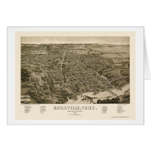 Knoxville, mapa panorámico del TN - 1886