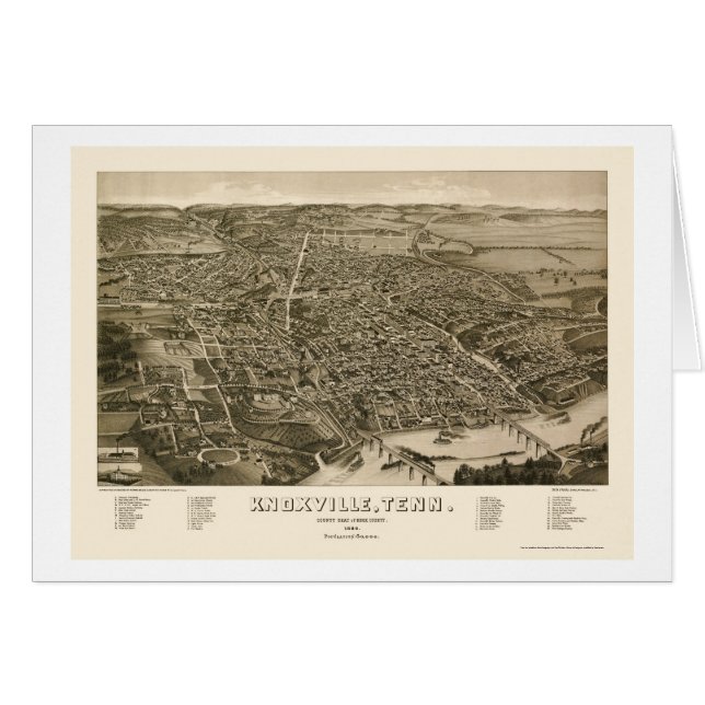 Knoxville, mapa panorámico del TN - 1886 (Anverso (Horizontal))