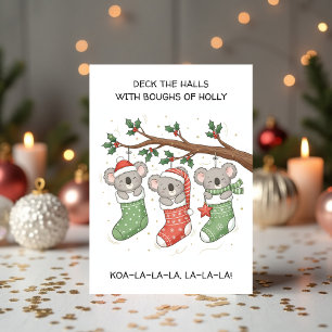 Koala Adorable con Medias de Navidad