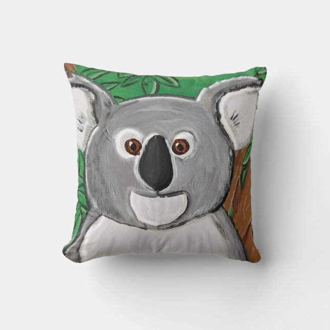 Koala almohada cuadrada 16 x 16 (Anverso)