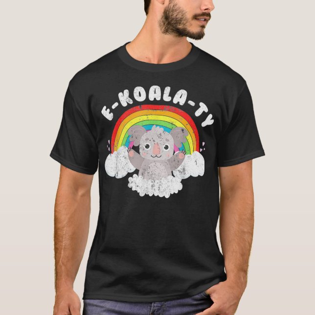 Koala Bear EKoalaTY camiseta LGBTQ arcoiris Pun (Anverso)