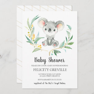 Koala Bush Baby   Invitaciones a la ducha para beb