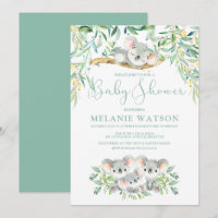 Koala Bush bebe invitaciones a la ducha para bebés