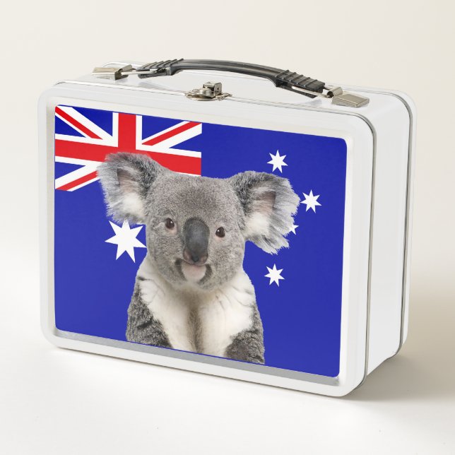 Koala con fondo de bandera australiana   (Anverso)