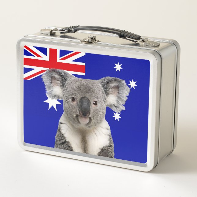 Koala con fondo de bandera australiana (Anverso)