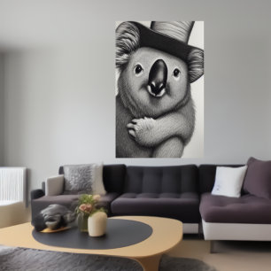 Koala con gorra   Poster de arte de IA