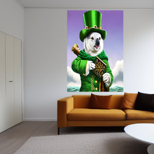 Koala con ropa verde   Poster de arte de IA