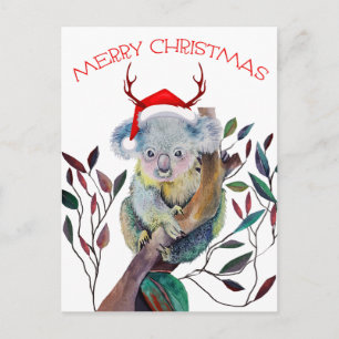 Koala de Navidad con sombrero de Santa