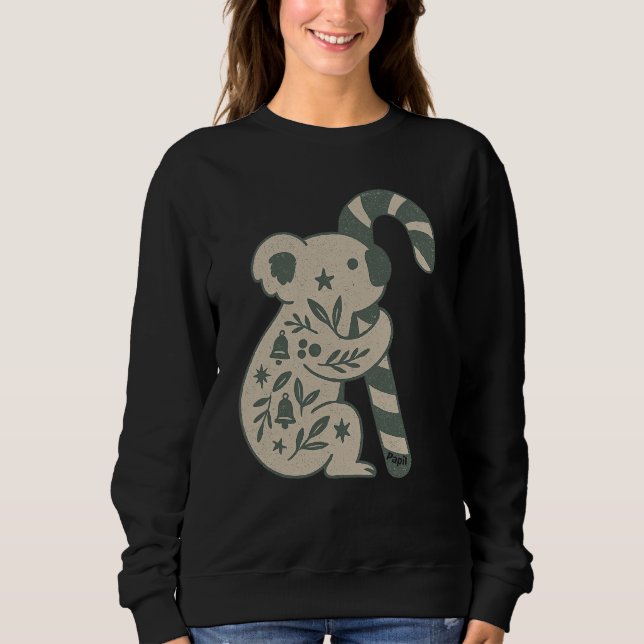 Koala de Navidad con Sudadera de Bastón de Caramel (Anverso)