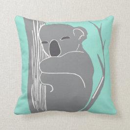 Koala el dormir gris y almohada de la menta