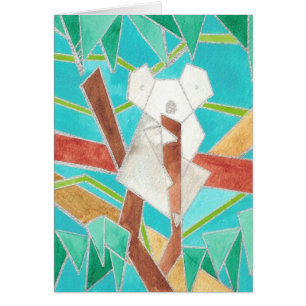 Koala en árbol arte abstracto original
