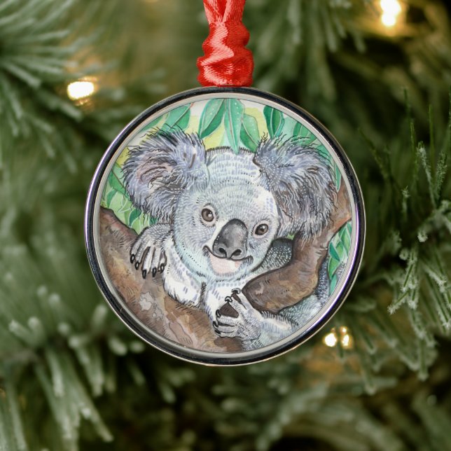Koala en el ornamento de pintura de árboles de euc (Árbol)