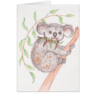 Koala en tarjeta de felicitación de la rama de