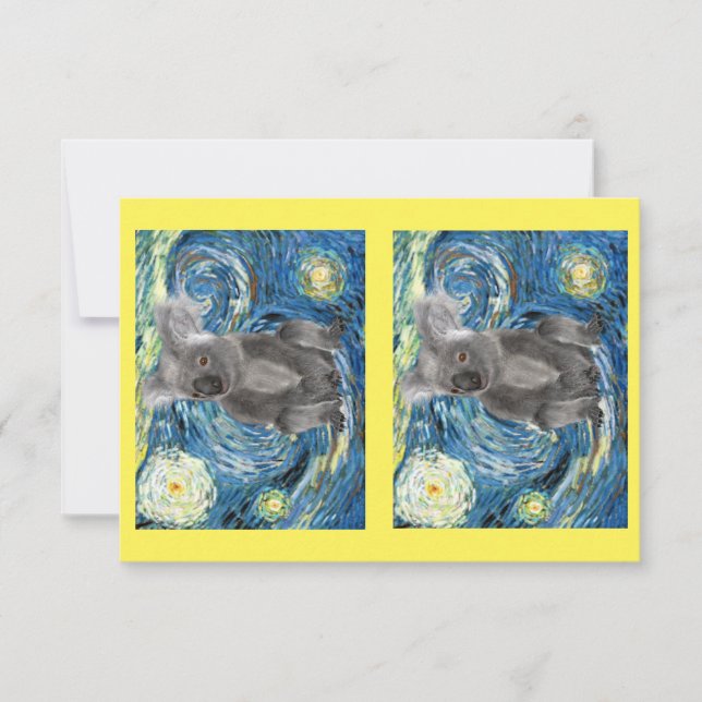 Koala en una noche estrellada, especie amenazada (Anverso)