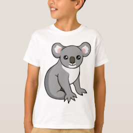 Koala gris feliz linda que dibuja la camiseta