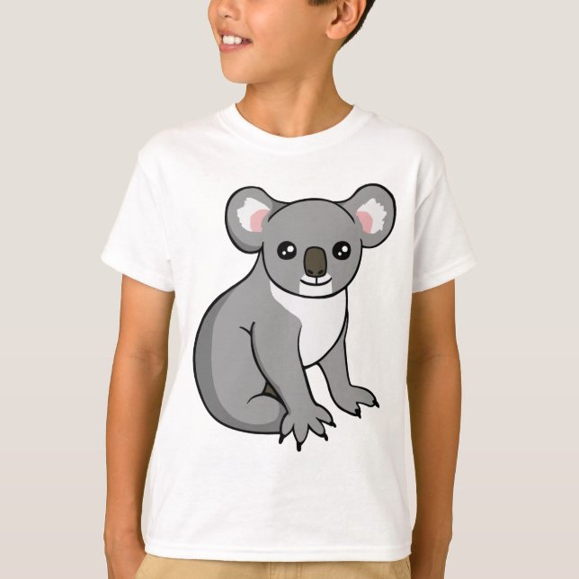 Koala gris feliz linda que dibuja la camiseta (Anverso)