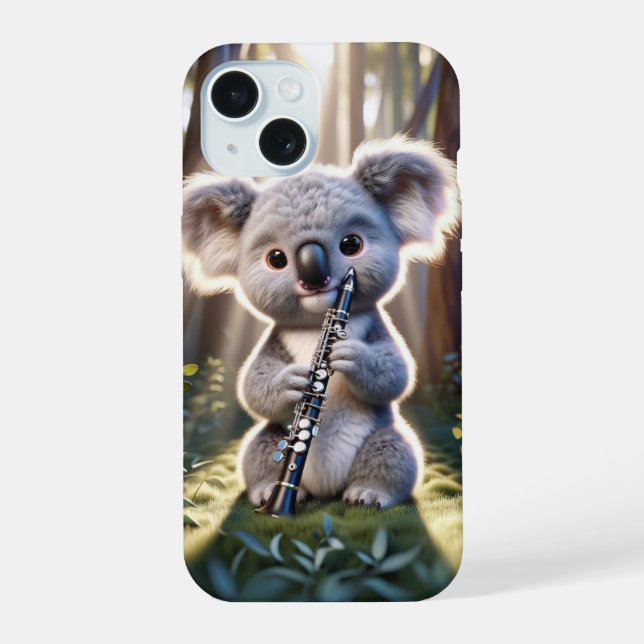 Koala jugando estuche de iphone clarinete (Reverso )