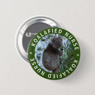 Koala Koalafied Enfermera calificada botón gracios