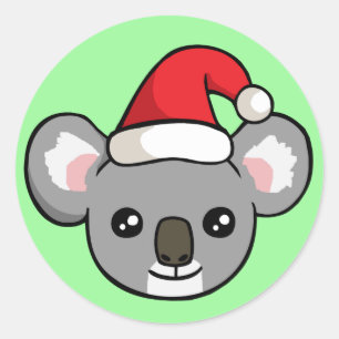 Koala linda del navidad en pegatinas del dibujo