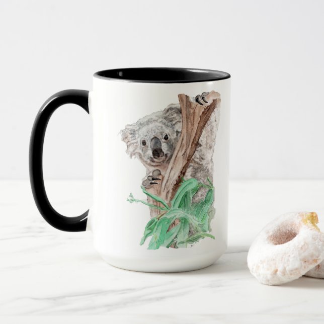 Koala Peek-A-Boo en una taza (Con donut)
