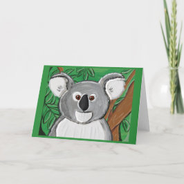 Koala por la pequeña tarjeta de felicitación de