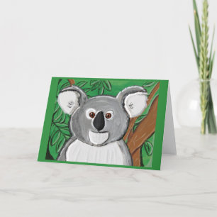 Koala por la pequeña tarjeta de felicitación de