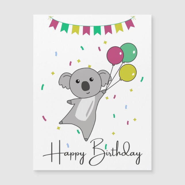 Koala Quiere Un Feliz Cumpleaños Para Ti Koalas (Anverso)