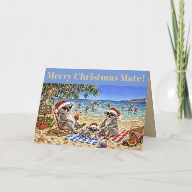 Koalas de Navidad en la playa (Anverso)