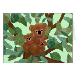 Koalas en la tarjeta del eucalipto