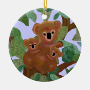 Koalas en los ornamentos del eucalipto