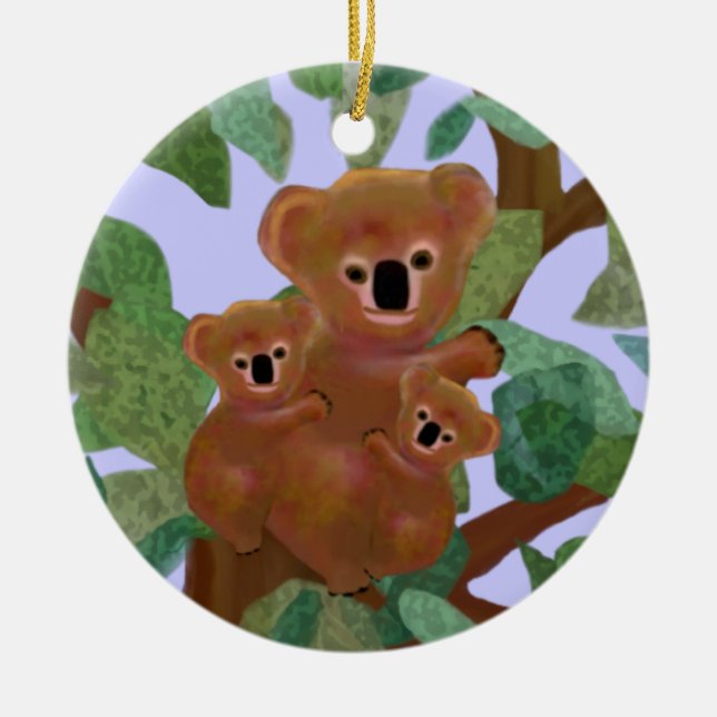 Koalas en los ornamentos del eucalipto (Frente)