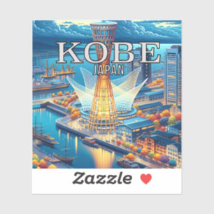 Kobe Japón Pegatina de vinilo de 3 pulgadas