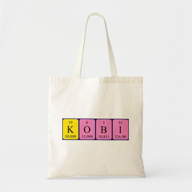 Kobi nombre de tabla periódica de la bolsa de tote (Frente)