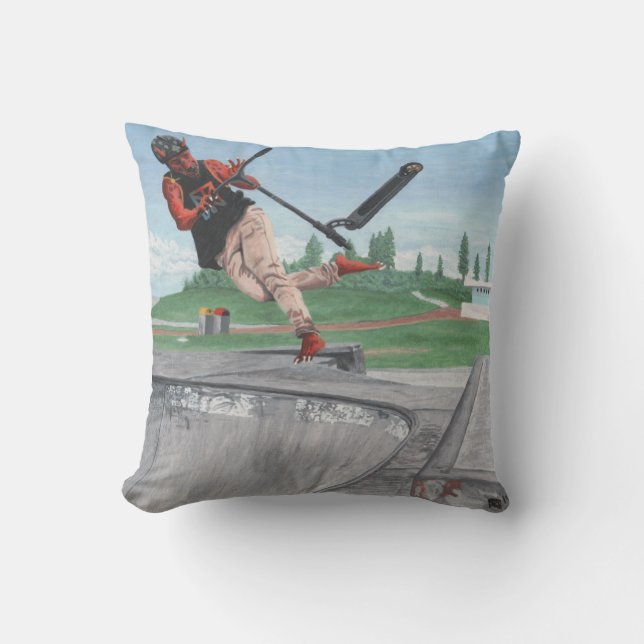 Kobold Kick Scooter Fantasy Art Cojín decorativo (Anverso)