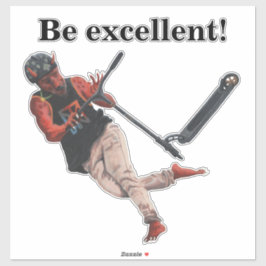 Kobold Kick Scooter Trick Fantasy Art Pegatina