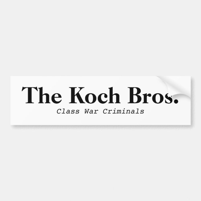 Koch Bros. Pegatina para el parachoques de la (Frente)