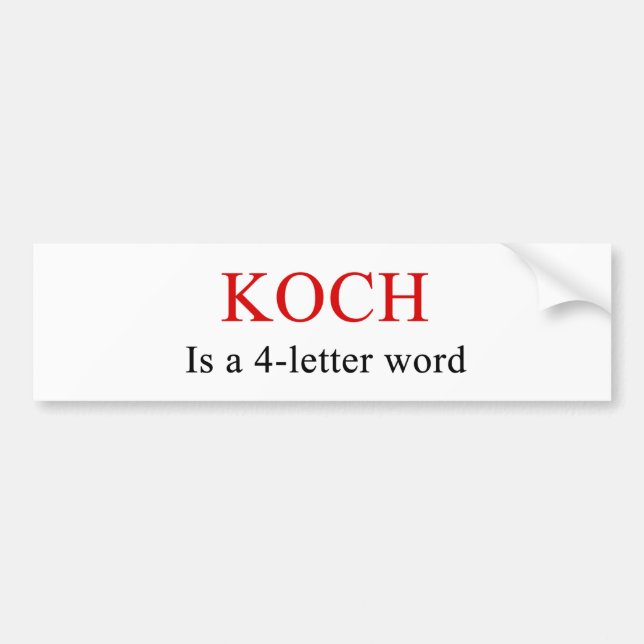 Koch es pegatina para el parachoques de la palabra (Frente)