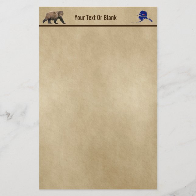 Kodiak Bear En Papel Antiguo (Anverso)