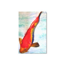 Kohaku Koi Pescado japonés original arte acuático