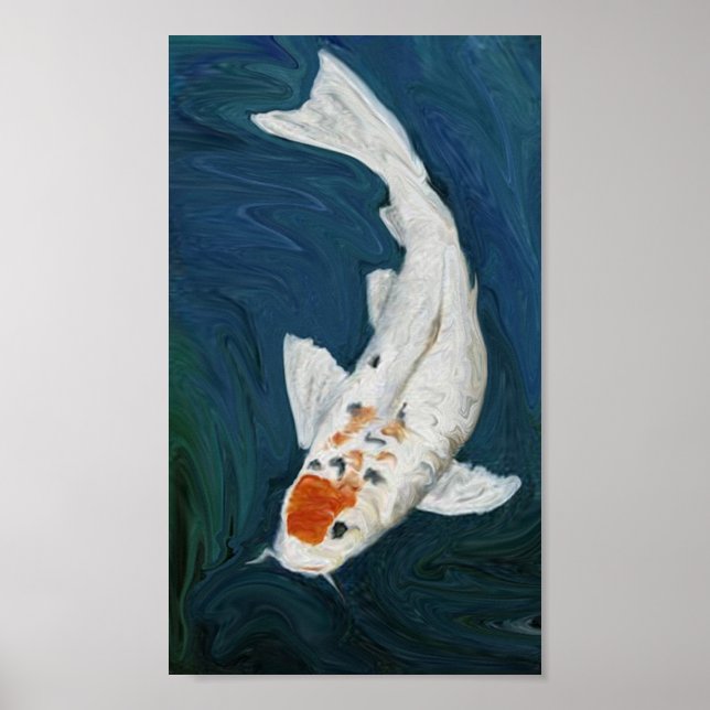 "Koi" Arte de reproducción de aceite de pescado (Frente)