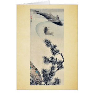 Koi bajo rama del pino por Maruyama, Okyo Ukiyoe