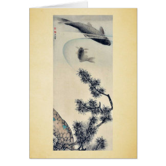 Koi bajo rama del pino por Maruyama, Okyo Ukiyoe